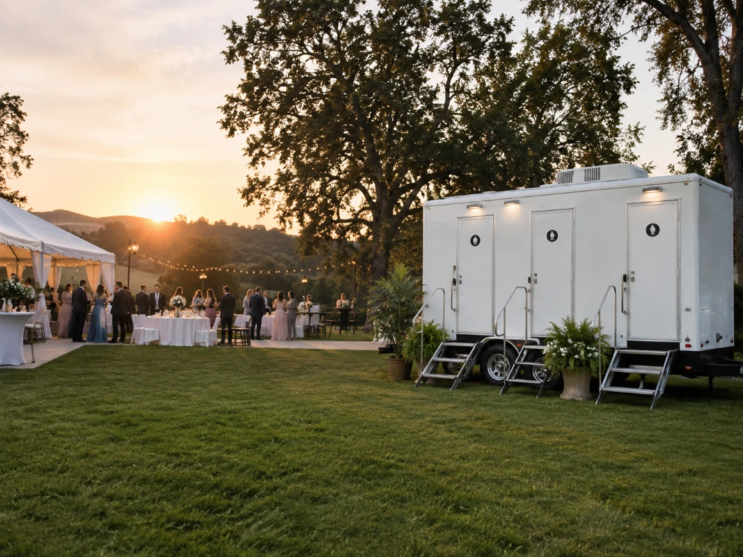 Outdoor festival portable restroom rental Cleveland Ohio — event restroom units at a community festival or fair