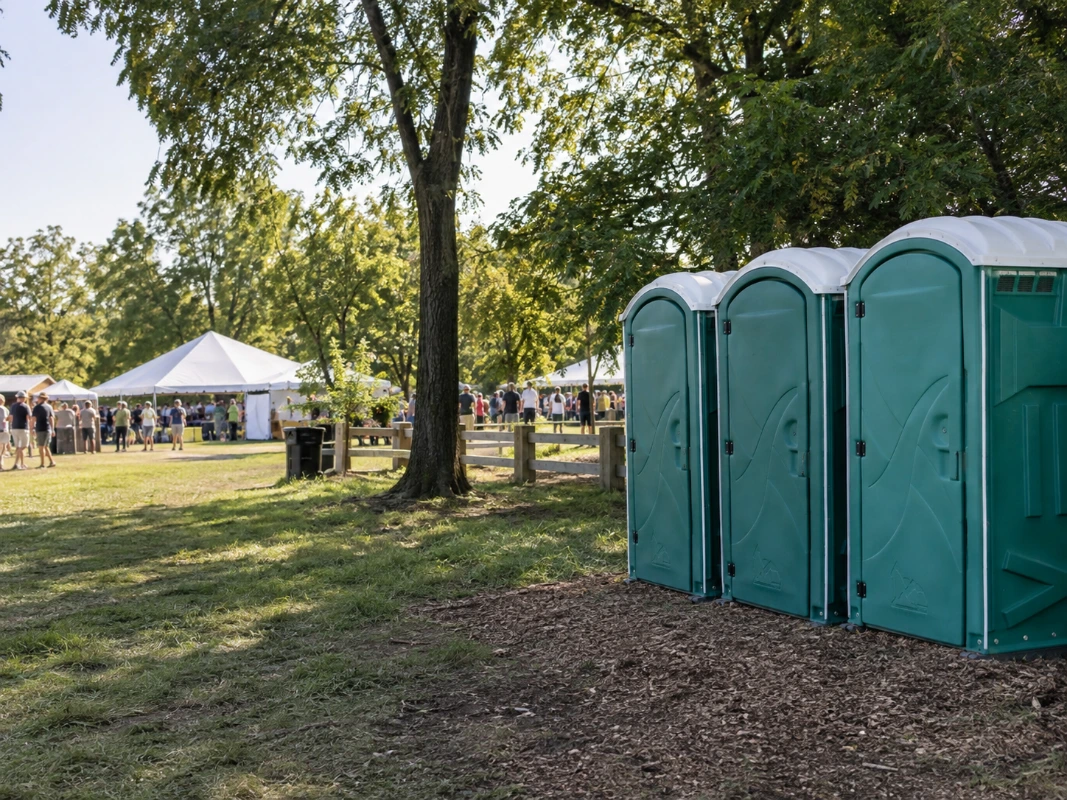 Restroom trailer rental for outdoor wedding in Cleveland Ohio — upscale portable restroom trailer for special events